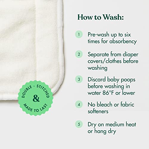 Naturally Natures Cloth Diaper Inserts 5 Layer. Bamboo Reusable Liners (Pack Of 12) #TOP5
