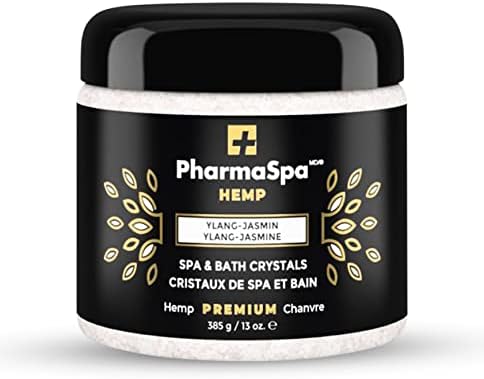 Cristales de spa y baño con semillas de cáñamo y extractos totalmente naturales, 13.58 oz13 onzas, sal de baño de Epsom para bañera de hidromasaje,