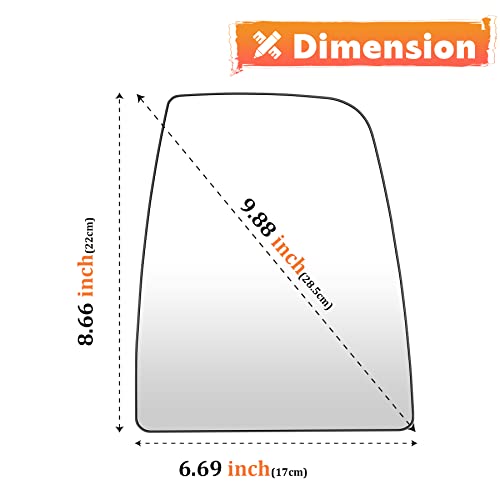 Passenger Right Side Upper Rearview Convex Heated Mirror Glass With Rear Holder For 2015-2022 Ford Transit-150 250 350 Hd Ck4Z17K707B Ck4Z17K707D #TOP6