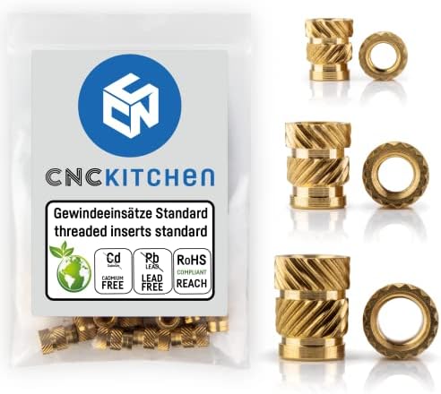 CNC Kitchen original threaded inserts for 3D Printed parts, SET STANDARD 200 PCS
