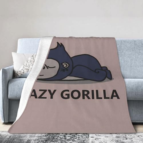 かわいい ゴリラ チンパンジ 子供用厚手柔らかい毛布 超柔らかエアコン対策フランネル 四季通用クーラーケープ用 80"X60"