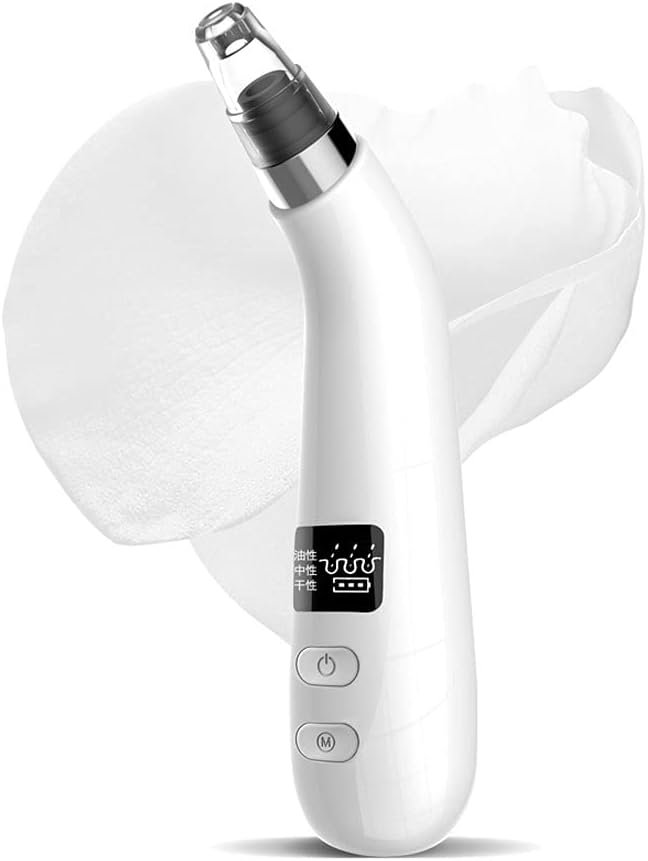 Blackhead Remover Pore Vacuum Cleaner Acne Extractor, USB Rechargeable Blackhead Suction Tool 3 Adjustable Suction Level for Blackhead Whitehead Acne Removal (White)