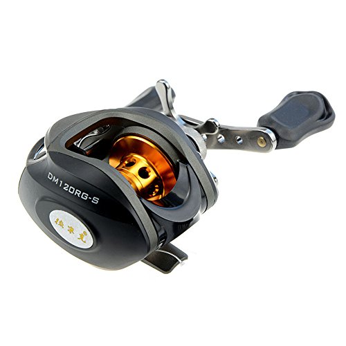 Docooler 10BB 6.3:1 Left/Right Hand Bait Casting Fishing Reel 9Ball Bearings + One-way Clutch High Speed (Black-Right)