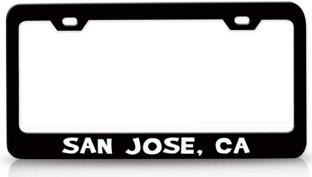 SAN Jose CA USA Canada Metal Car SUV Truck License Plate Frame Bl h52