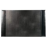 Dacasso Bonded Pad with Side Rails Luxury Leather Desk Blotter for Writing, 30 x 18, Black