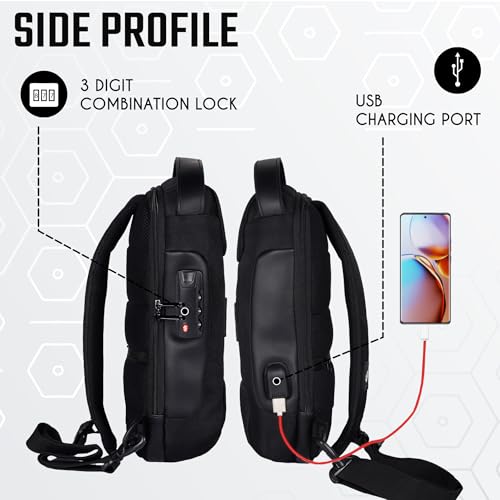Image of F Gear Danube Black 4L Crossbody Bag with USB Charging Port & Number Lock | 1 Compartment & 1 Pocket | Anti-Theft, Compact, Durable & Water-Resistant Sling Bag | Stylish Travel Sling for Men & Women