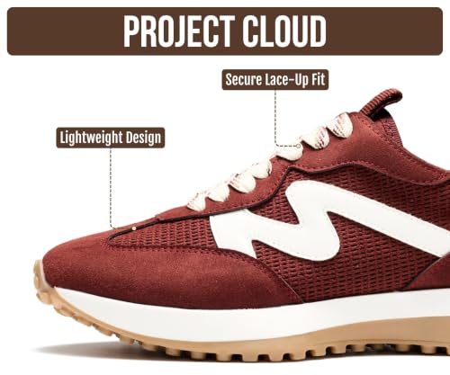 Image of Project Cloud Trendy Fashion Sneakers for Women 2026 - Memory Foam and Non-Slip Comfortable Casual Ladies Shoes for Womens Fashion Sneakers - Lightweight Lace-up Shoes (Lecco)