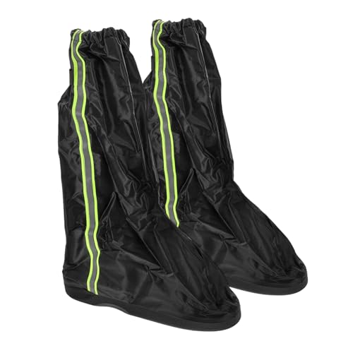 DINHEAROM Couvre-Chaussures Imperméables Réutilisables Protecteur De Botte en Oxford avec Fermeture Éclair Latérale Semelle Antidérapante Et Réflecteur pour Cyclisme Randonnée Extérieur XXL
