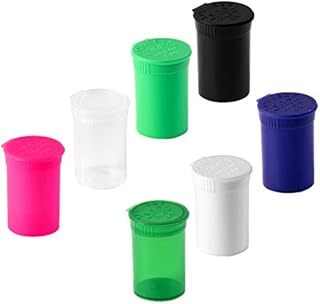 beamer 15 Pack Brand Solid Opaque White Color Squeeze Pop Top Jars 6 Dram Size Vial Plastic Storage