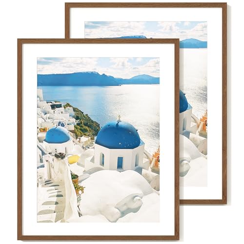 Axeman 22x28 Picture Frame with Mat for 18x24, Walnut