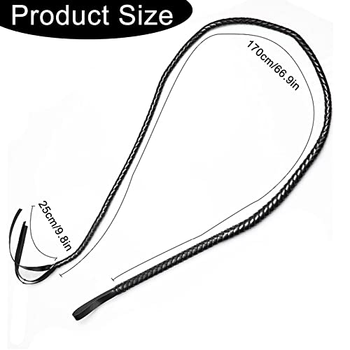 Amijoux 1.7M Black Long Horse Whip Horse Riding Crop Costume Accessories Equestrian Horse Whip For Horse Play Harness Handle Whip Party Cosplay #TOP1