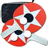 Ping Pong Paddle Set of 2 Table Tennis Rackets 3 Balls and Case, Soft Sponge Rubber, Great for Training Recreational Games, Activity for Family, Kids, Friends, Perfect Set On The Go