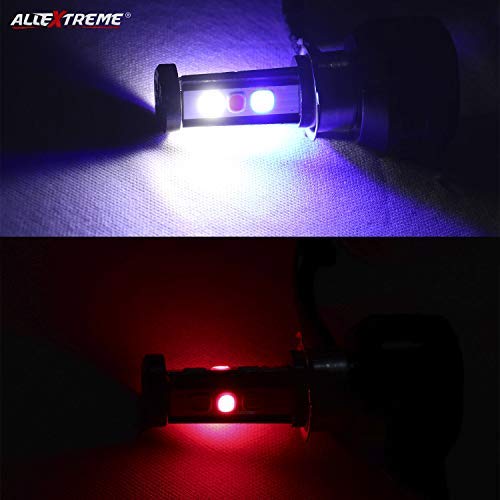 Image of AllExtreme EX9Y4A1 3 Side LED Headlight Bulb with Cooling Fan and Canbus Head lamp Conversion Kit for Bike Car SUV and Motorcycles (40W, White Blue and Red)