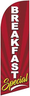 Breakfast Special 6ft Swooper Feather Flag for Restaurants Business outdoor Advertising windless Banner (Replacement Flag Only)