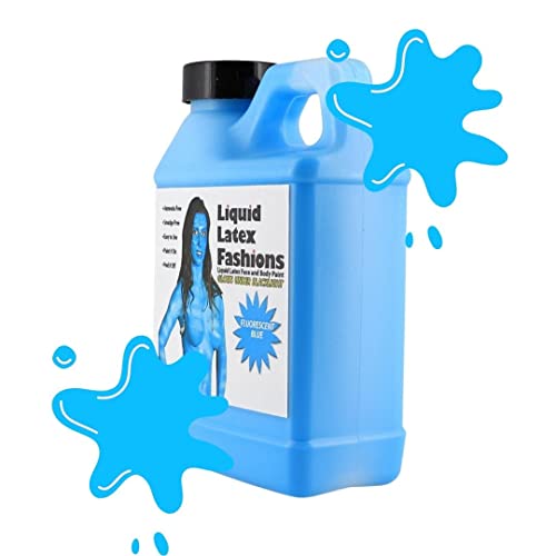 Liquid Latex Fashions- Ammonia Free Natural Face Paint For Kids And Adults, Ideal For Artwork, Party, School Plays, Cosplays And Concerts, Neon Blue- 8 Oz #TOP5