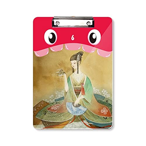 Dossier à tête plate avec bloc-notes A4 d'apprentissage au design chinois illustré