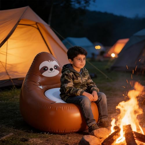 Silla plegable infantil con forma de animal sofá inflable para evitar suelo frío 3