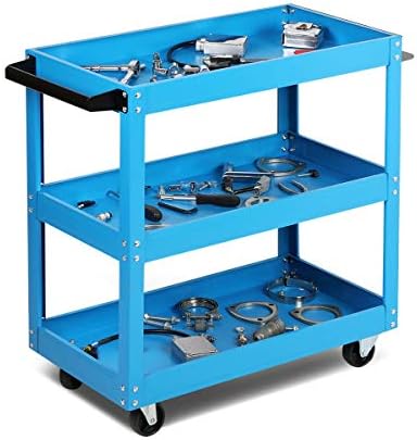 Magshion 3-Tier Heavy Duty Workshop Service Tool Cart Organizers Garage Storage Mechanic Utility Trolley