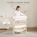 Baby Changing Table with Wheels, Maydolly Portable Foldable Changing Table, Waterproof Diaper Changing Station, Adjustable Height Changing Station, Mobile Nursery for Newborn and Infant (Beige)