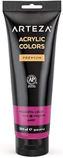 ARTEZA Premium Acrylic Paint, Crimson Red A206, 250 ml Tube, Rich Pigment, Non-Fading, Non-Toxic Paint for Artists & Hobby Painters, Art Supplies for Canvas Painting