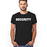 Veracco Security Guard Event Staff T-Shirt Two-Sided 2 Big Print, Men’s Uniform Tee Black