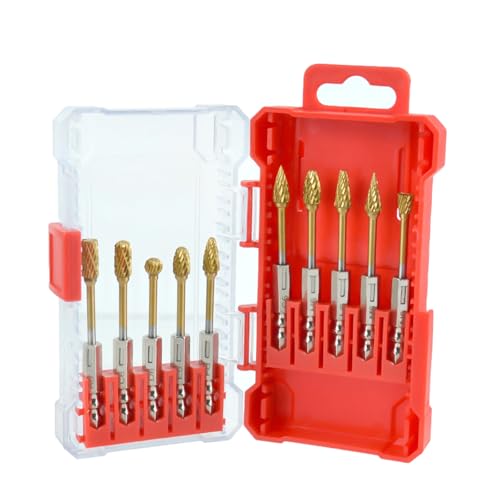 Lot de 10 fraises en acier avec finition pour travaux de sculpture et polissage détaillés dans le métal, le bois et le modélisme