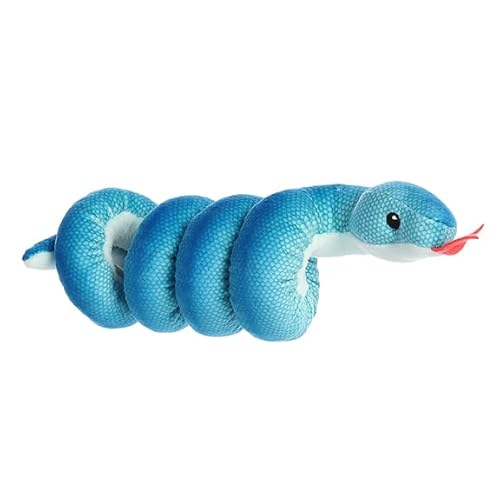Aurora® Playful Snake Wrist Wranglers™ Blue Pit Viper Stuffed Animal - Vibrant Colors for an Eye-Catching Design - Perfect for Kids, Adults, and Any Reptile Enthusiasts