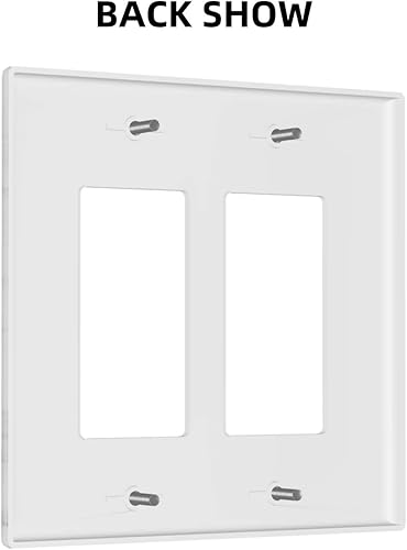 Miniatura 4 de Placas decorativas para interruptor de luz con estampado de mármol blanco y gris, placa frontal de pared plana doble basculante de 2 cuadrillas para