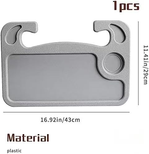 Kulolo Vassoio Multiuso Per Volante Auto – Scrivania Portatile Con Portabicchiere E Portapenne, Per Mangiare E Lavorare In Auto (Nero, 41,9x29,5 Cm)