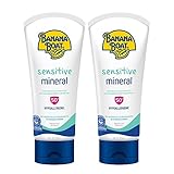 Banana Boat Sensitive 100% Mineral Sunscreen Lotion SPF 50 Twin Pack | Body Sunscreen, Sensitive Skin Sunblock, Oxybenzone Free Sunscreen, Banana Boat Mineral Sunscreen SPF 50, 6oz each