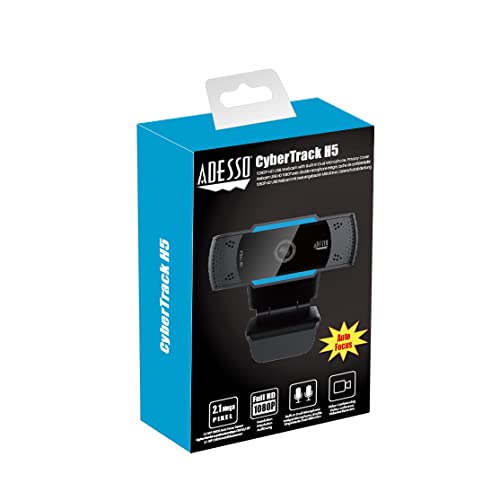 Adesso Cybertrack H5 1080P Hd Usb Autofocus Webcam With Microphone, 1920 Pixels X 1080 Pixels, 2.1 Mpixels, Black #TOP7