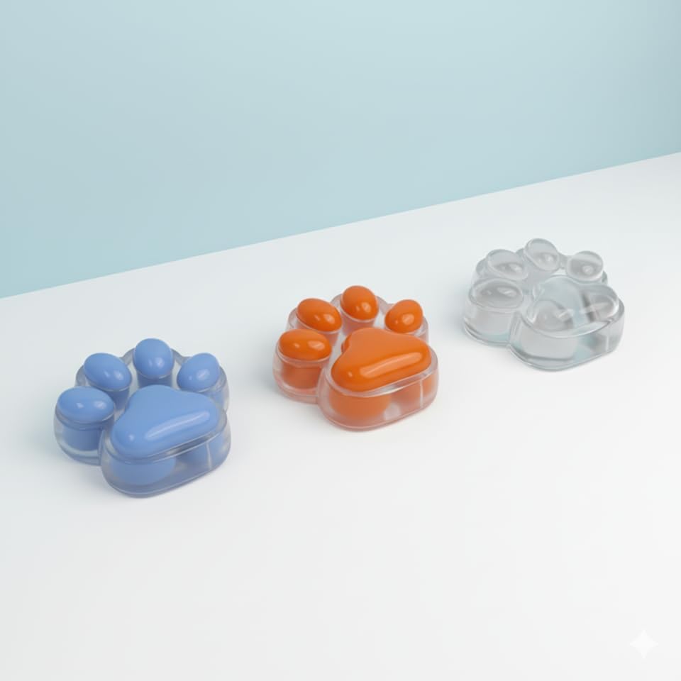 Patinha Cachorro Gato Taba Squishy Brinquedo Fidget Antistress Transparente (Colorido)