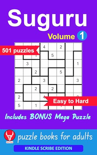 Suguru Puzzle Books For Adults: 501 Easy to Hard Puzzles, Volume 1, 8x8 to 12x12 Grids, Mathematical Logic Brain Teaser Games (Kindle Scribe Only)