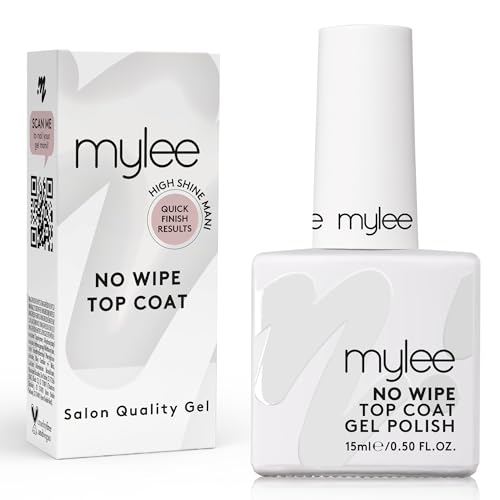 Mygel by Mylee No-Wipe Top Coat per Smalto gel semi-permanente 15 ml UV/LED soak off nail art manicure pedicure per uso professionale e domestico