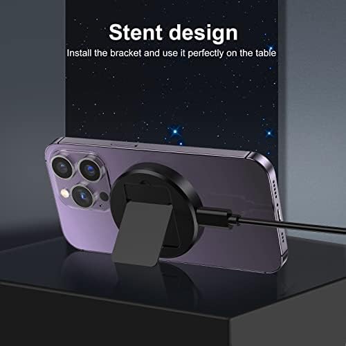 KKM Magnetic Wireless Charger, Compatible with MagSafe Charger/iPhone 13/13 Pro/13 Pro Max/12 Mini, 15W Qi Wireless Fast Charging Pad for AirPods Pro 2 (Include Adapter)