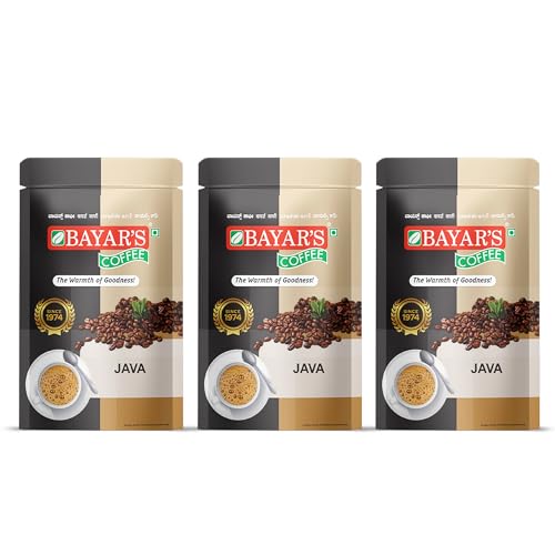 Image of Bayar's Coffee Java Filter Coffee Powder 500g | Traditional South Indian Taste with 80% Coffee & 20% Chicory | Freshly Roasted & Ground for Rich Aroma & Taste (500g) (Pack of 3)