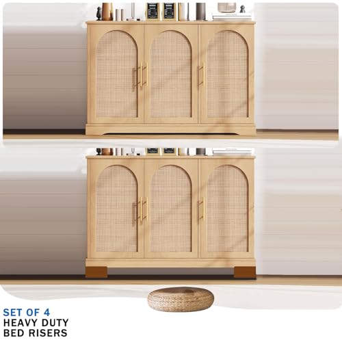 ANNKUT Furniture Risers 3 inch, Rectangle Adjustable Risers Blocks for Bed Sofa Table and Couch Lift to 1.5 or 3 inch，Heavy Duty Support Up to 1,300 Lbs (4 Pack-Brown)