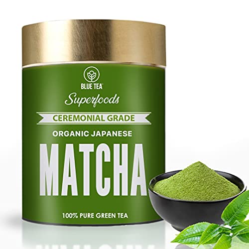 Blue Tea - Japanese Matcha Green Tea Powder (1.76 Oz) + Vanilla Japanese Matcha Green Tea Powder (1.76 Oz) || Healthy Superfood || Ceremonial Grade - Authentic Japanese Matcha - Dessert, Muffins #TOP1