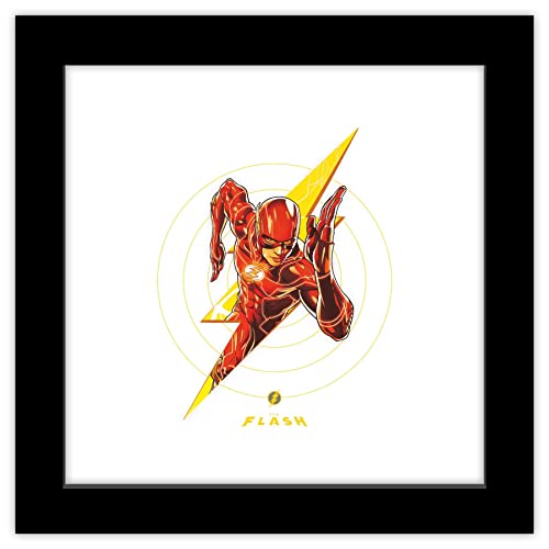 Trends International Gallery Pops DC Comics Movie The Flash - Lightning Graphic Wall Art Wall Poster, 12.00" x 12.00", Black Frame Version by Trends International - Used condition - US$13.62