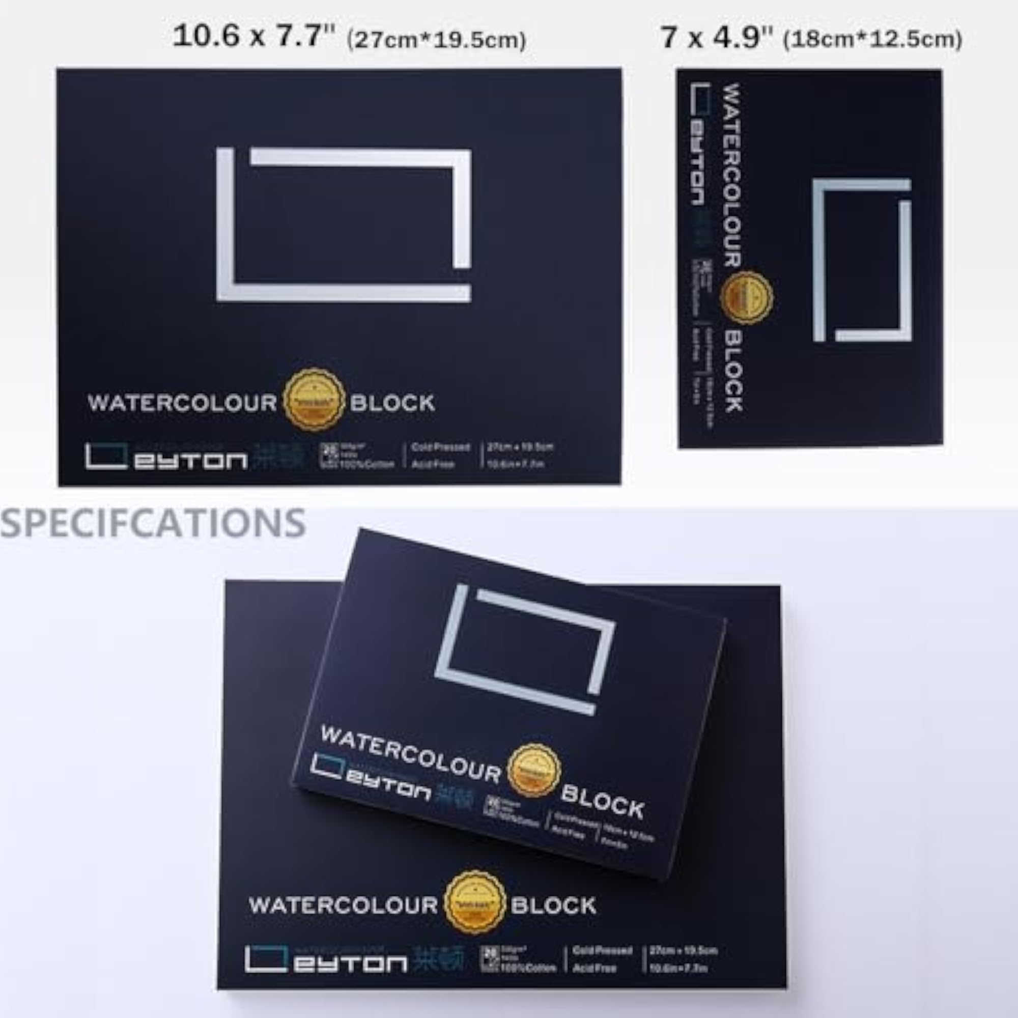 Non-Warping 100% Cotton Watercolor Paper Block, 20 Sheets