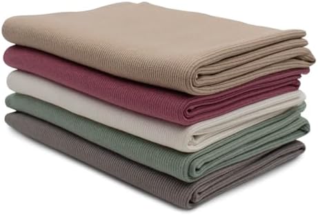 VmG-Store 5x 0,25m Ensemble de tissu tubulaire Schlauchware 95% coton, 5% élasthanne - Sélection Jersey (côtes colorées 5, lot de 5)