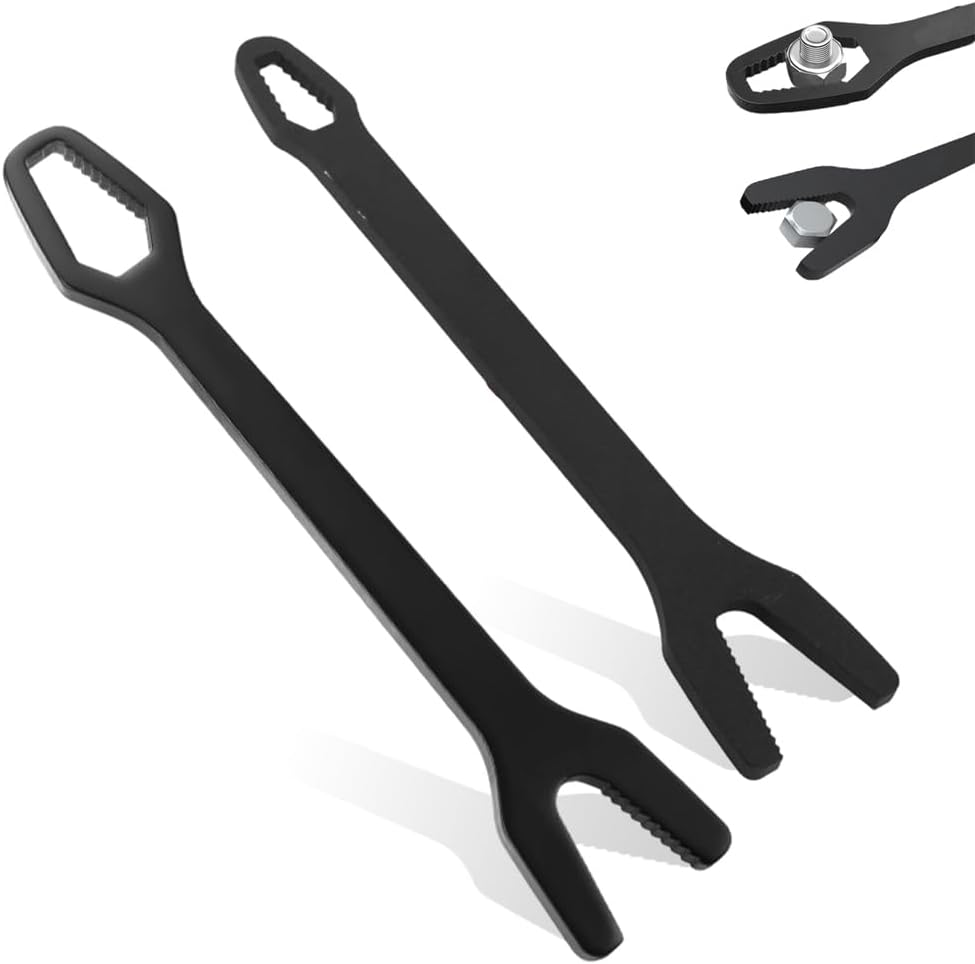 Double Head Self-Tightening Wrench,Universal Torx Spanner for 8mm-25mm Nuts,Multi-function Chrome Vanadium Steel All in One Hand Tool for Car Bicycle Repair (2 Size)