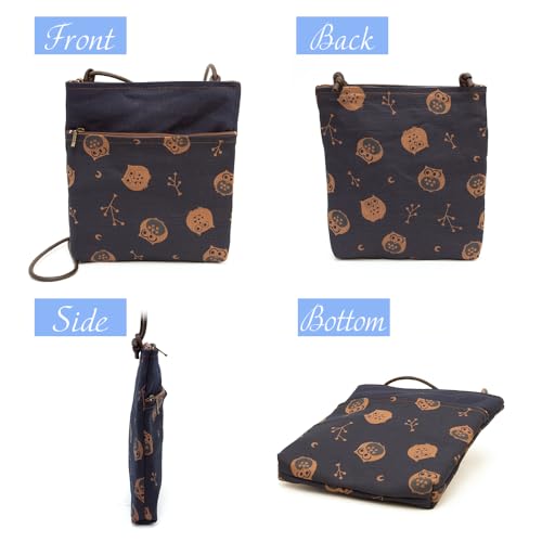 Crearekiki Made in Japan Shoulder Bag for Women Indigo Persimmon Shibu Dyed 2 Zipper Pochette Mother Birthday Present IZ-1114