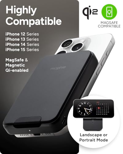 mophie snap+ Juice Pack mini with Stand (2023) - 5000mAh Magnetic Portable Charger, MagSafe & Wireless Charging Compatible, USB-C to USB-C Cable Included - Thumbnail 4