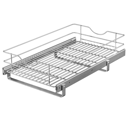 LOVKIT Pull Out Cabinet Organizer, (11½"W x 20" D), Soft Close Pull Out Cabient Drawer, Slide Out Cabient Organizer for pot and pan Kitchen Base Cabinet, Pantry Organization, Bathroom, Wire Basket - Image 7