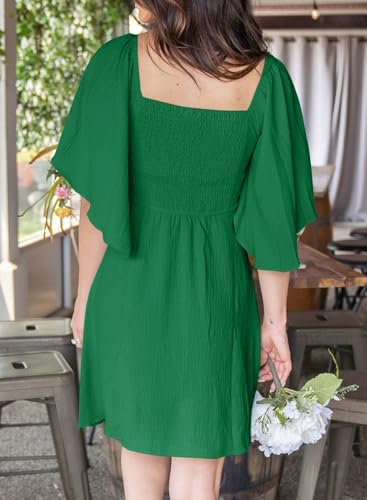 Image of Dokotoo Womens Dresses 2026 Deep V Neck Elegant Bow tie Mini Dress S-XL | Short Sleeve,V Neck,Graduation Party Dress,Elegant,Cocktail,Flowy Beach Vacation Wear,Casual Dress