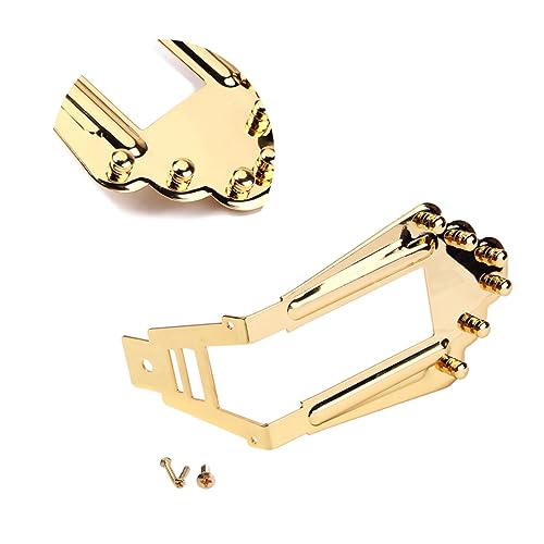 Hemoton Gold Plated Saddle Bridge for Guitar Ga413 Tailpiece Acoustic Guitar Bridge Tailpiece