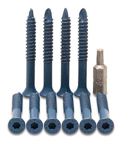 Multipick Tornillos de extracción para cerrajeros Ø 5,5 x 48 mm (azul) - 10 piezas + 1 broca SIT®-20 - Tornillos de extracción profesionales - muy alta resistencia a la tracción/rotura Cover