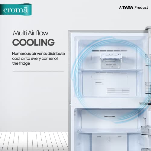 Image of CROMA 279L 2 Star Inverter Frost Free Double Door Refrigerator (CRLR280FFC259602, Shiny Silver) 2022 Model