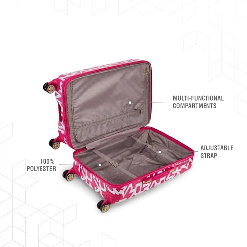 Image of DKNY Deco Signature Range Dark Pink Color 24 inch Medium Trolley